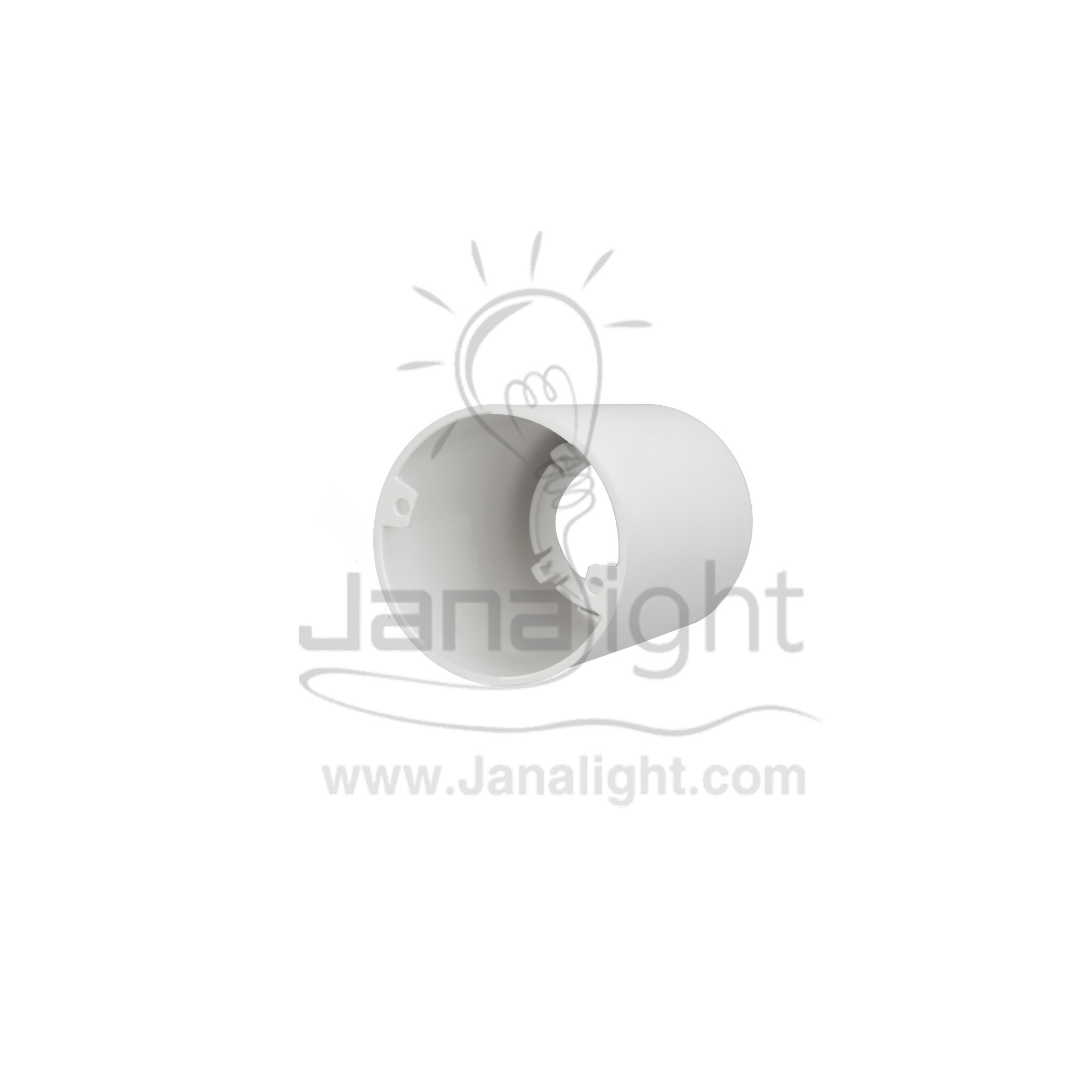⁦فريم سبوت سلندر فارغ مدور ابيض قلب ابيض بلاستك⁩ - الصورة ⁦4⁩